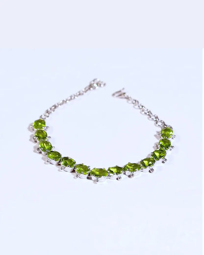 13ctw Mint Green Peridot Tennis Bracelet