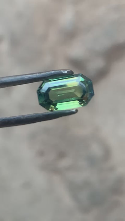 1.8ct Emerald Cut Teal Blue Sapphire Gemstone