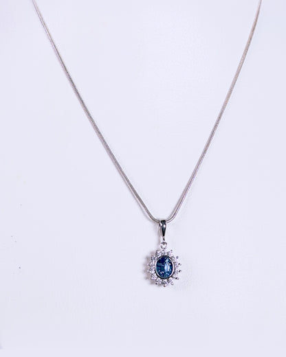 2.0ct Round Natural Blue Sapphire Pendant Necklace