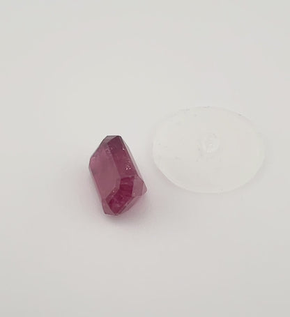 8.38ct Emerald Cut Deep Red Rubellite Tourmaline Gemstone