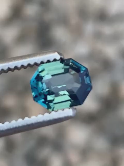 2.5ct Radiant Teal Blue Sapphire Gemstone