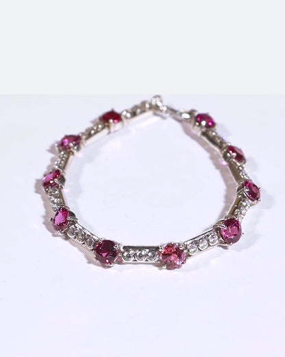 7.5ctw Natural Pink Tourmaline Tennis Bracelet