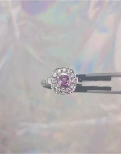 1ct Cushion Pink Sapphire Ring