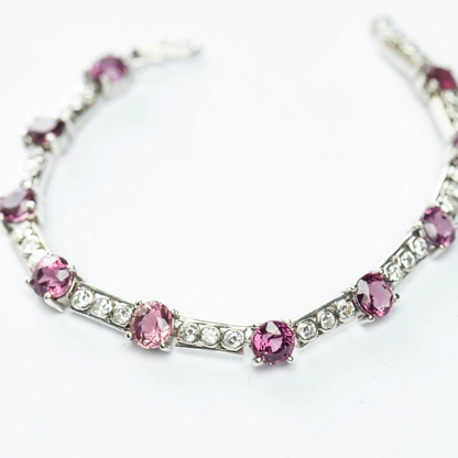 7.5ctw Natural Pink Tourmaline Tennis Bracelet