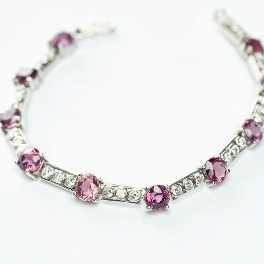 7.5ctw Pink Tourmaline Tennis Bracelet