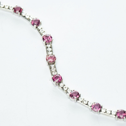 7.5ctw Natural Pink Tourmaline Tennis Bracelet