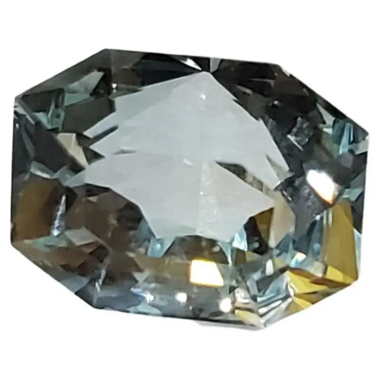 GIA Certified 6.25ct Octagonal Blue Aquamarine Gemstone