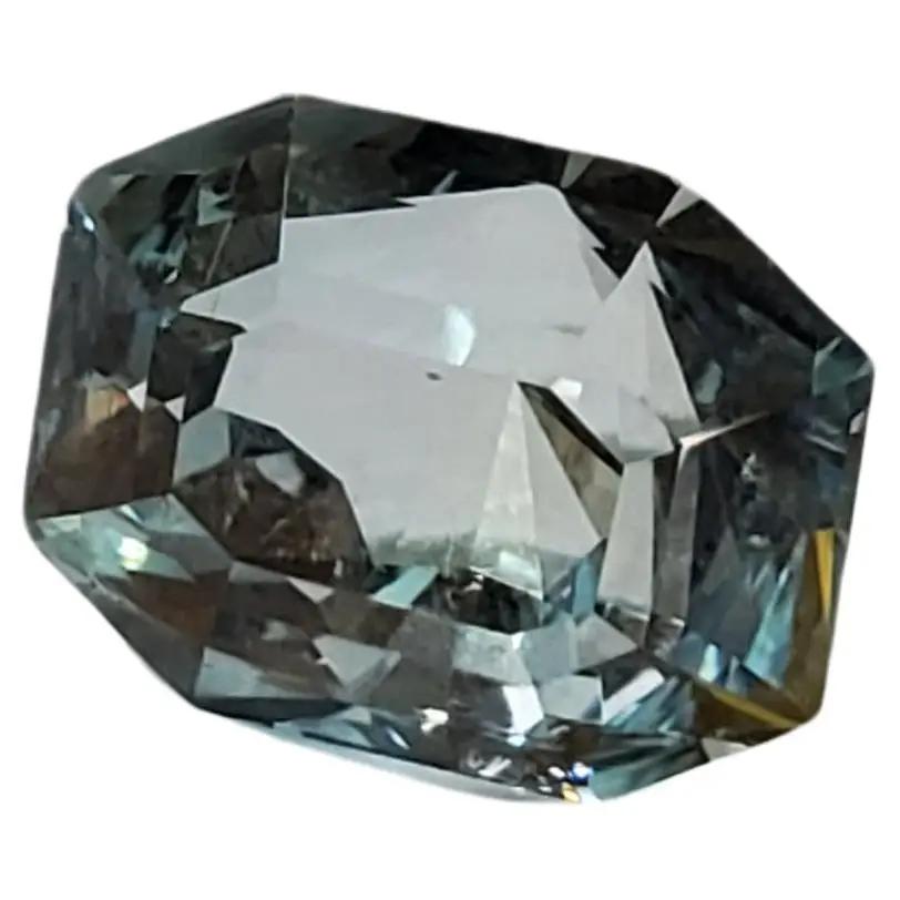 GIA Certified 6.25ct Octagonal Blue Aquamarine Gemstone