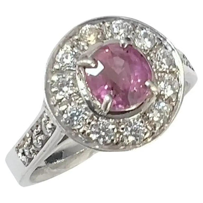 1.1ct Oval Cut Pink Sapphire Ring