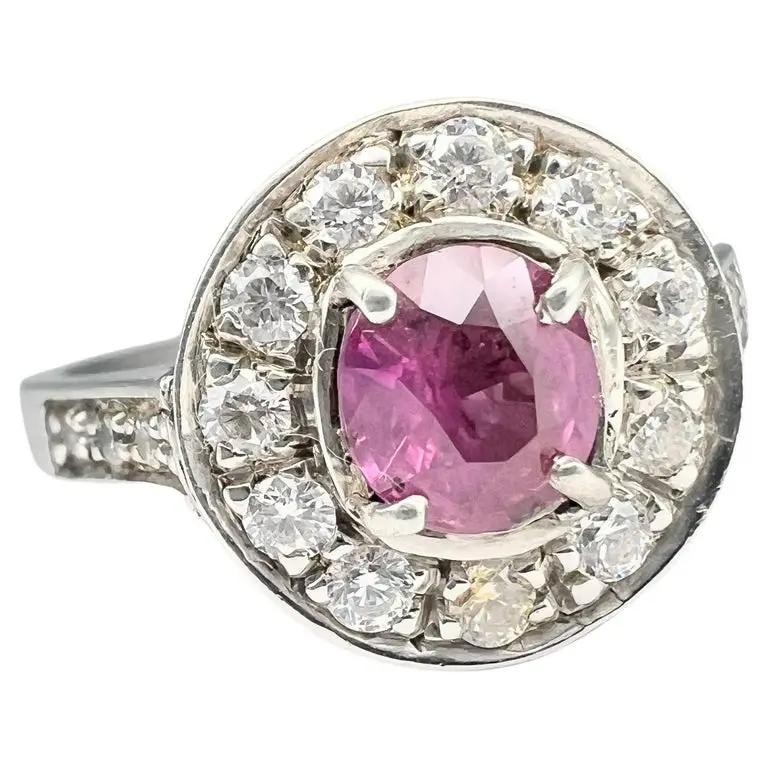 1.1ct Oval Cut Pink Sapphire Ring