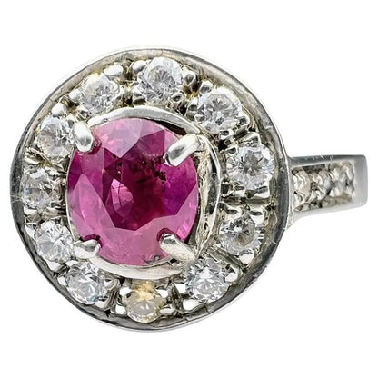 1.1ct Oval Cut Pink Sapphire Ring