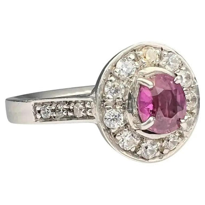 1.1ct Oval Cut Pink Sapphire Ring