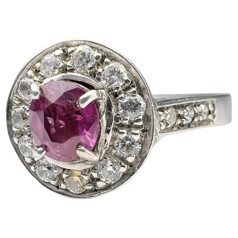 1.1ct Oval Cut Pink Sapphire Ring